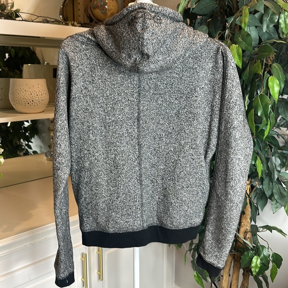 GUC BCBGMaxazia Grey/Blk Fleece Lined Bling Drawstring Hoodie, Small - Picture 3 of 12